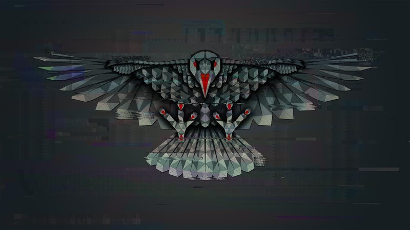 Geometric Bird with Spread Wings