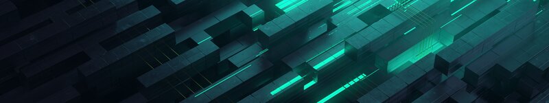 Geometric Blocks with Glowing Lines — Teal