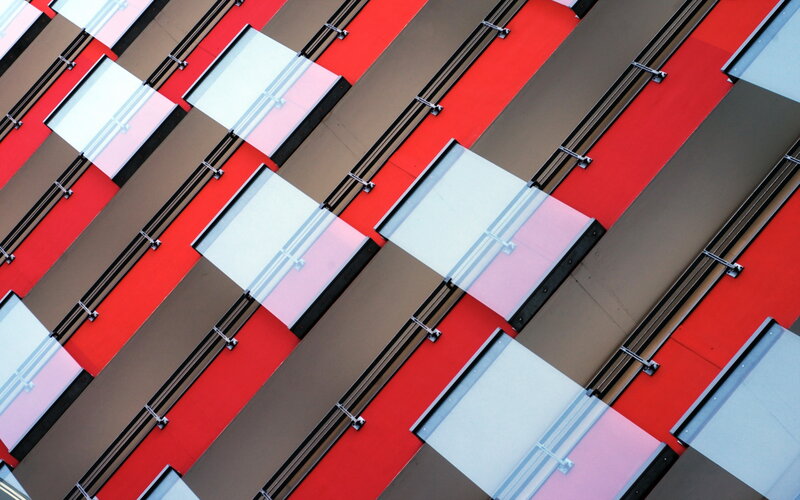 Geometric building facade pattern