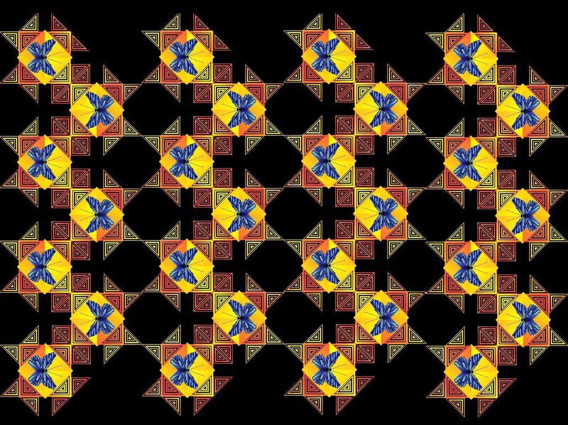 geometric butterfly pattern
