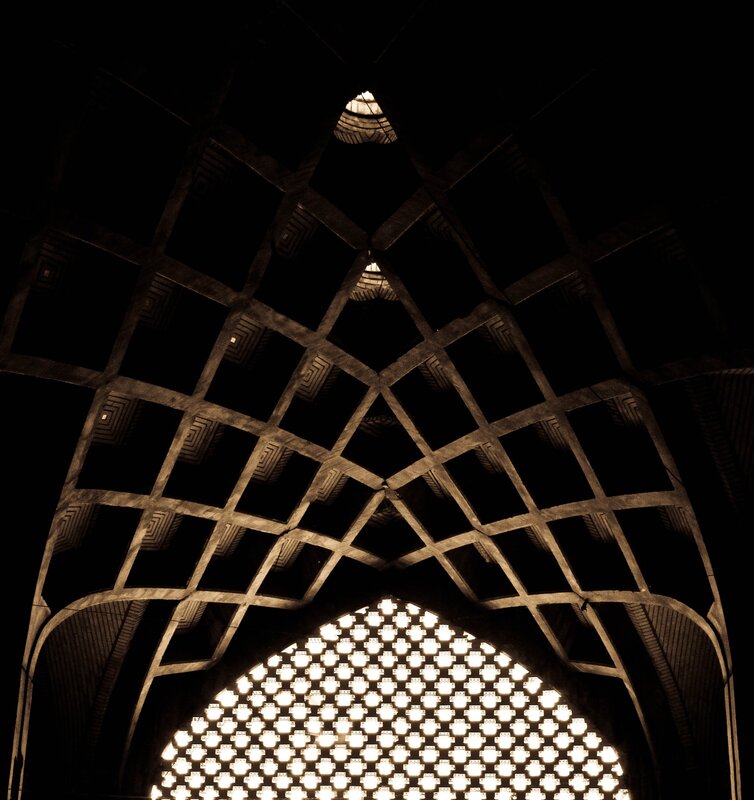 Geometric ceiling pattern