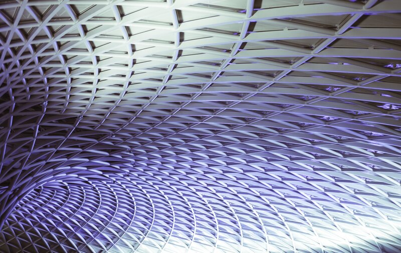 Geometric Ceiling Structure — White