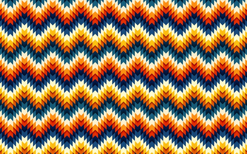 Geometric Chevron Pattern — Blue