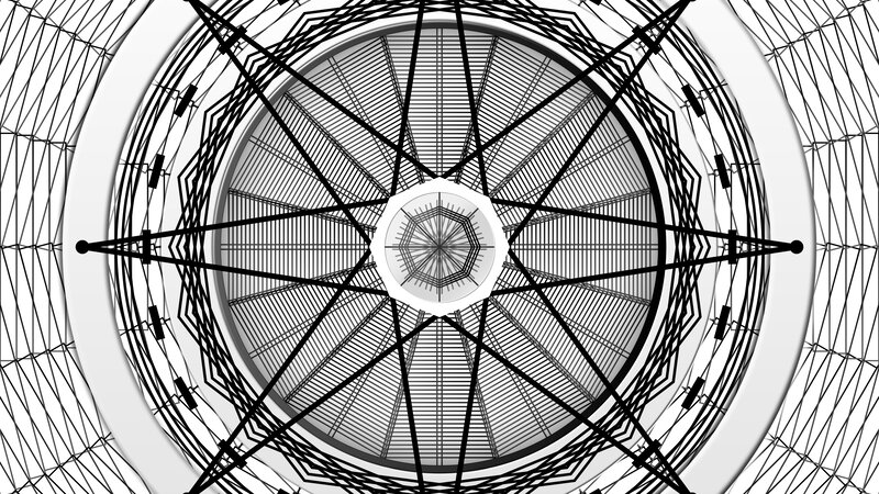 Geometric Circular Pattern — Black, Symmetrical