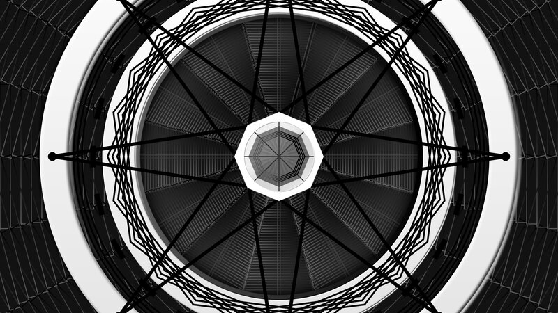 Geometric Circular Pattern — Black