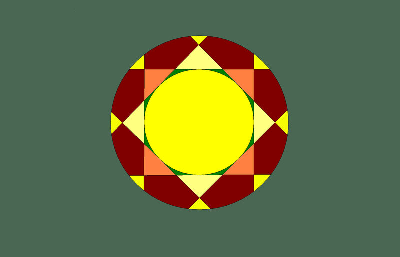 Geometric Circular Pattern — Yellow, Calm