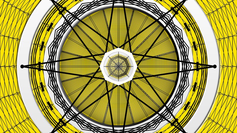 Geometric Circular Pattern — Yellow