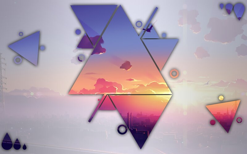 Geometric Cityscape Sunset