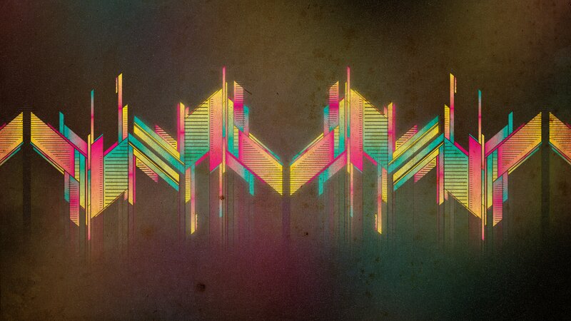Geometric Cityscape — Yellow