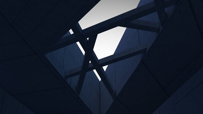 Geometric Concrete Structure — Blue