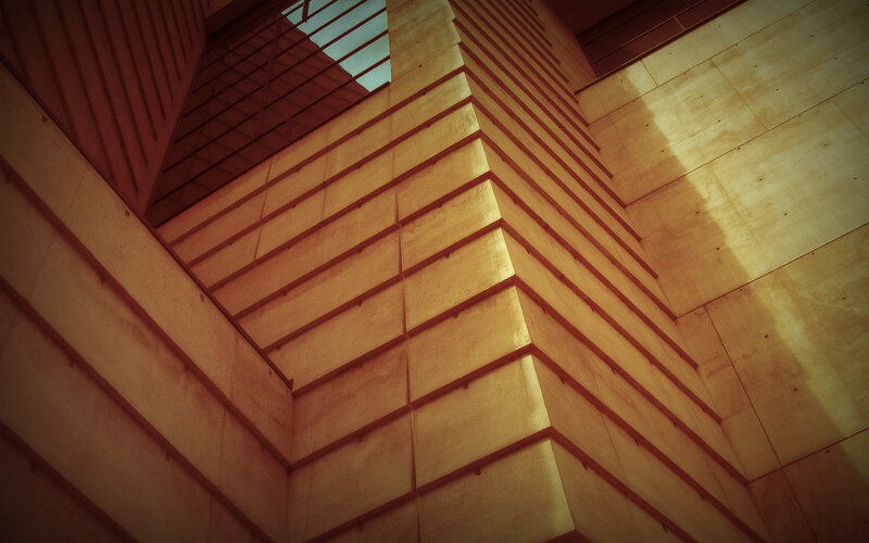 Geometric Concrete Structure — Brown, Dramatic