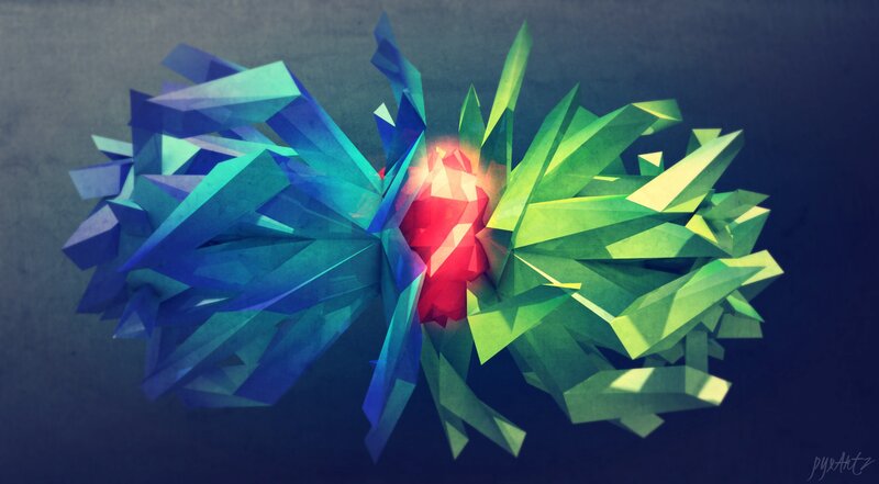 Geometric Crystal Formation — Blue