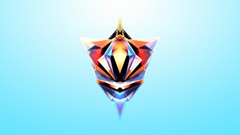 Geometric Crystal Shape — Blue, Calm