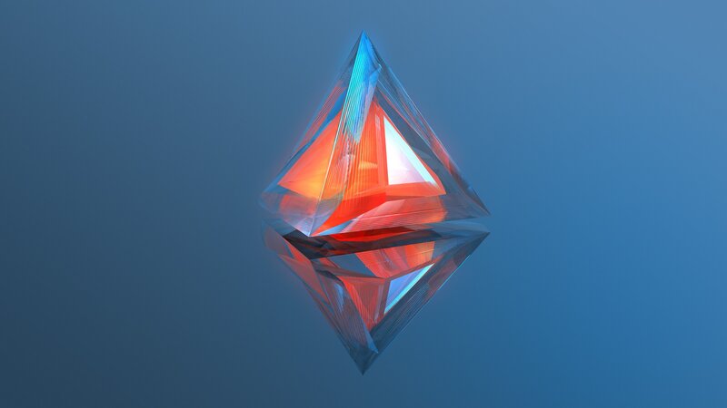 Geometric Crystal Shape — Blue, Serene