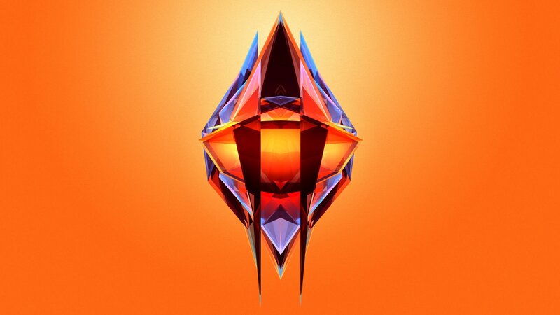 Geometric Crystal Shape — Orange