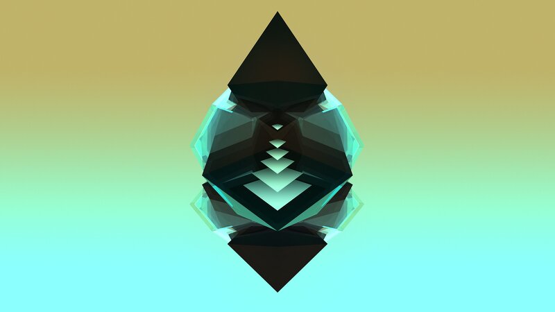 Geometric Crystal Shape — Teal