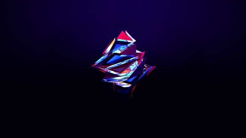 Geometric Crystal Structure — Purple, Abstract, 3d Render
