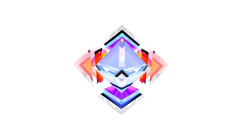 Geometric Crystal Structure — Purple, Abstract