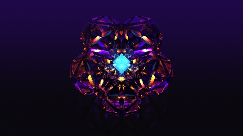 Geometric Crystal Structure — Purple
