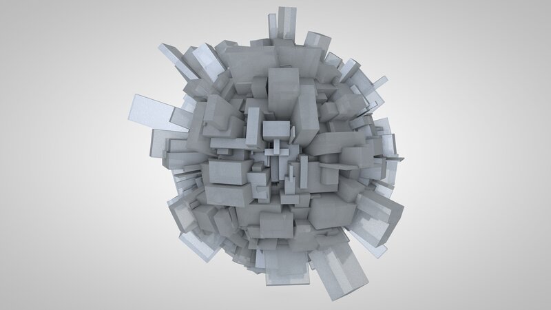 Geometric Cube Cluster — Gray