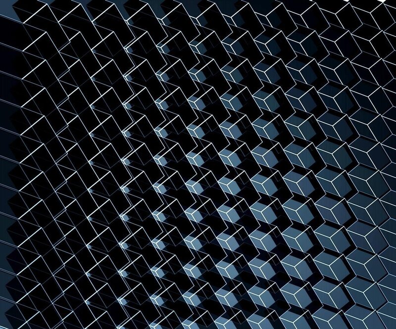 Geometric Cube Pattern — Black, Abstract, 3d Render