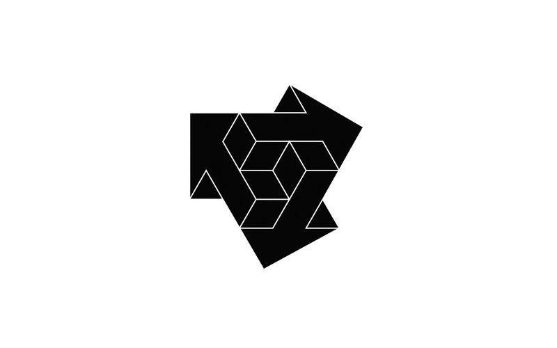 Geometric Cube Pattern — Black, Minimalist, Abstract
