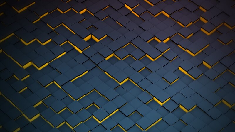 Geometric Cube Pattern — Blue, Dark, 3d Render