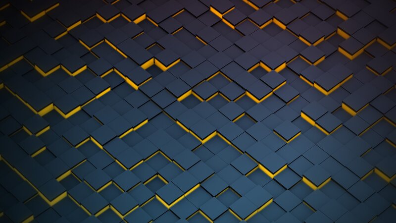 Geometric Cube Pattern — Blue, Dark