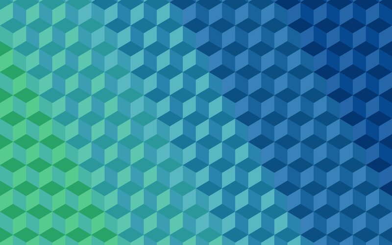 Geometric Cube Pattern — Blue