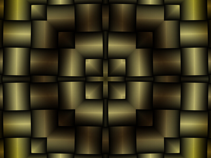 Geometric Cube Pattern — Gold