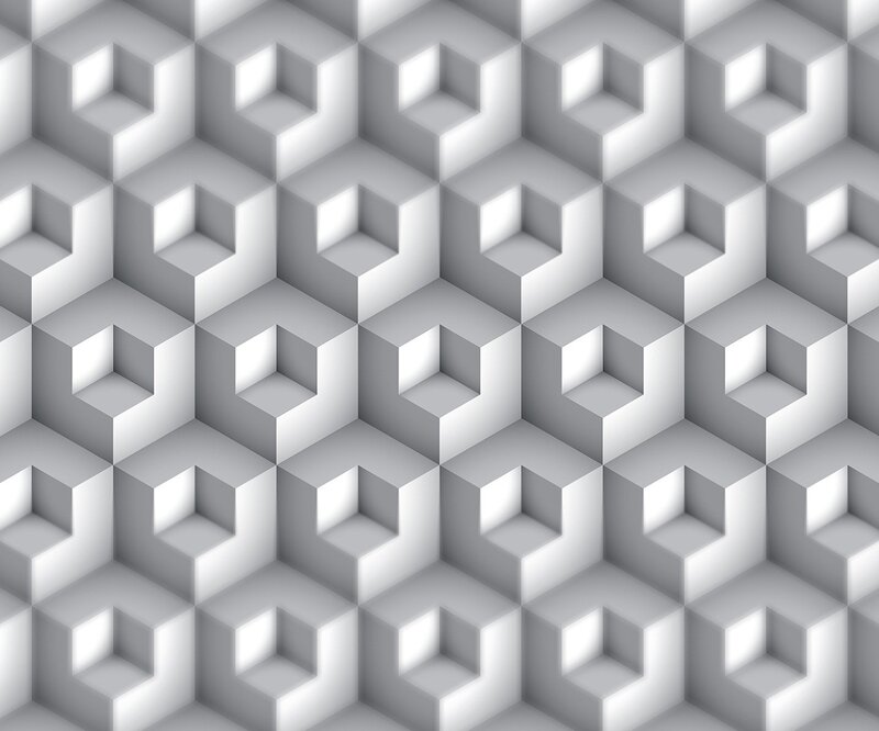 Geometric Cube Pattern — Gray, Neutral, 3d Render, Cubes