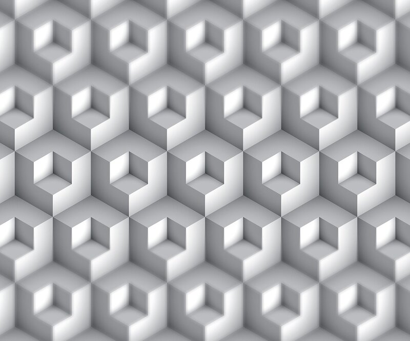 Geometric Cube Pattern — Gray, Neutral, 3d Render
