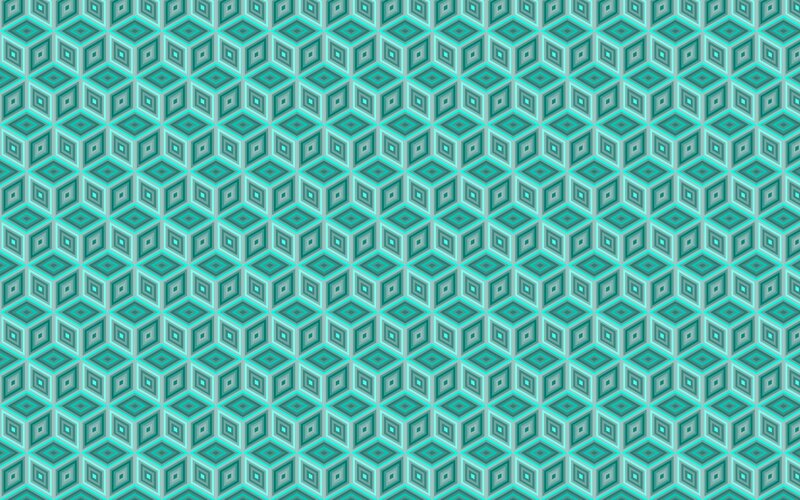 Geometric Cube Pattern — Teal
