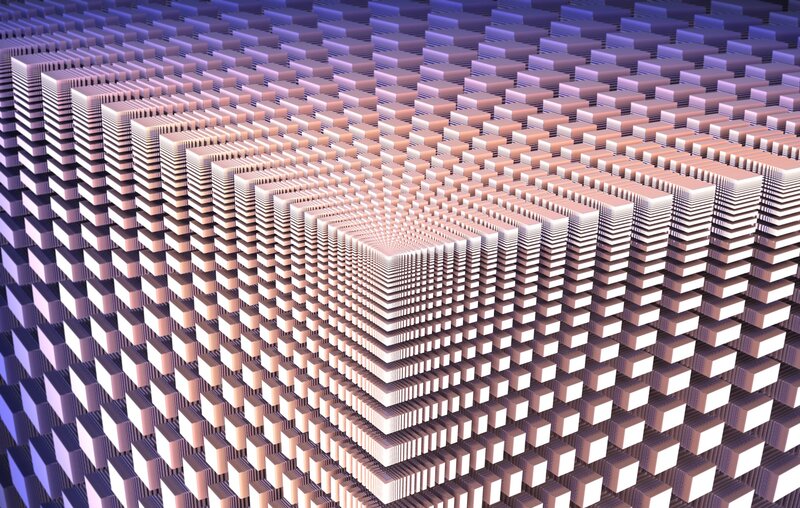 Geometric Cube Pattern — White, Abstract, 3d Render