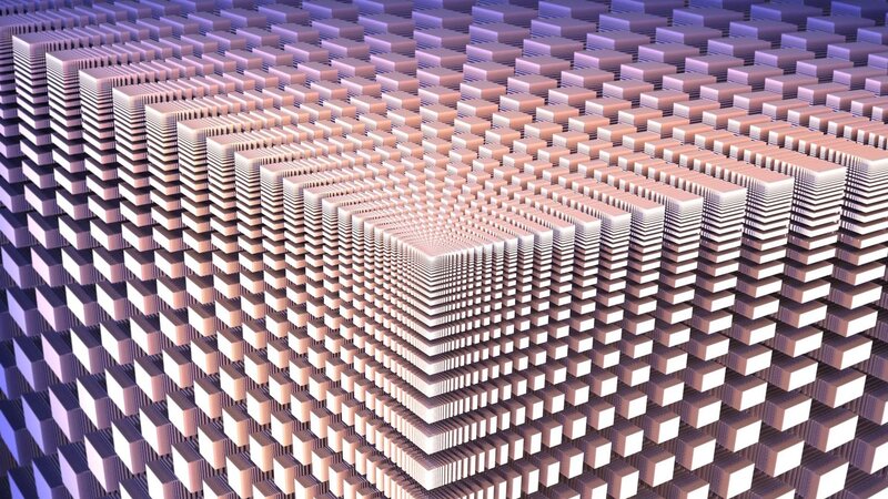 Geometric Cube Pattern — White, Abstract, Digital Art