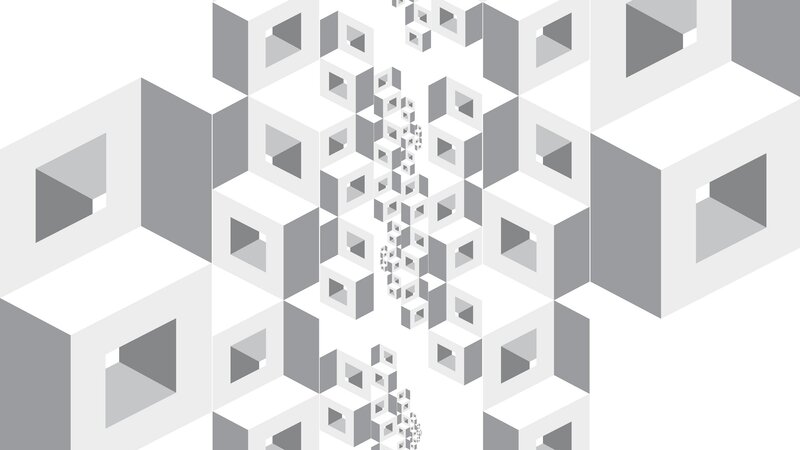 Geometric Cube Pattern — White, Calm