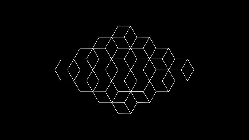 Geometric Cube Pattern — White, Minimalist, Abstract