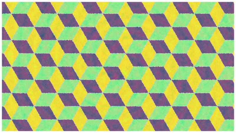 Geometric Cube Pattern — Yellow