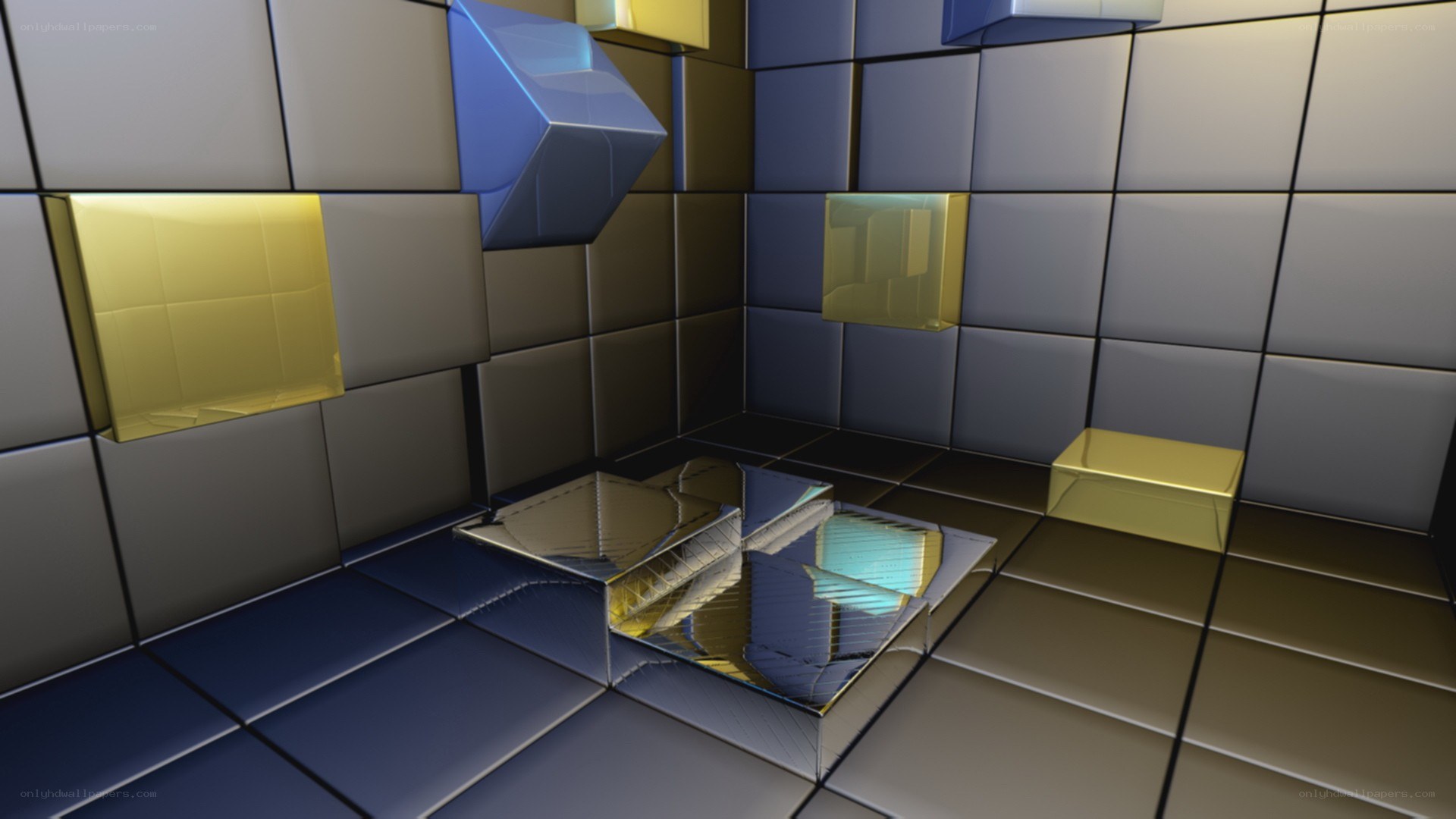 geometric cube room