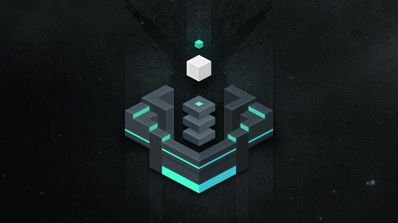 Geometric Cube Structure — Black, Minimalist