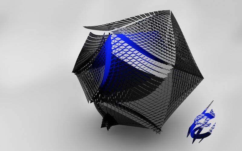 Geometric Cube Structure — Black