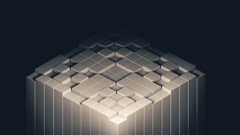 Geometric Cube Structure — Gray