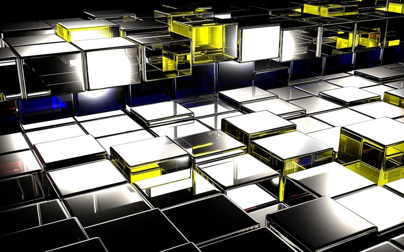Geometric Cubes on Black