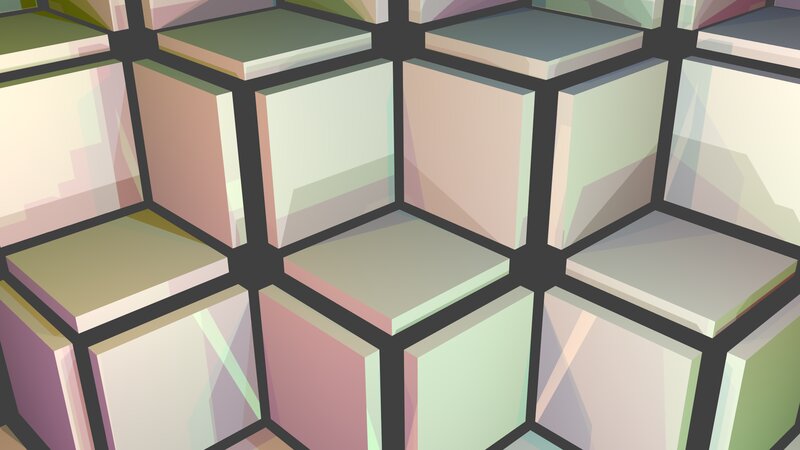 Geometric Cubes Pattern — Green