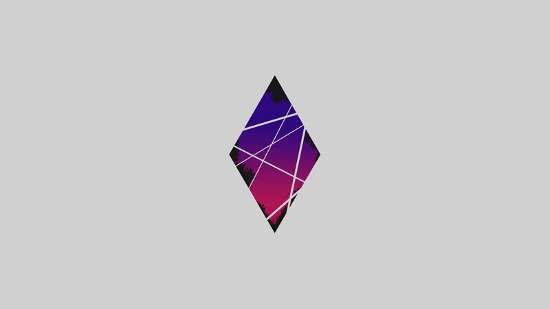 Geometric Diamond Shape — Purple