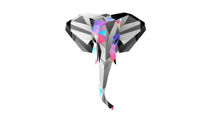 Geometric Elephant Head