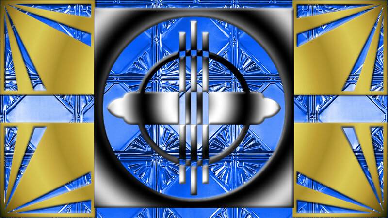 Geometric Emblem with Cross