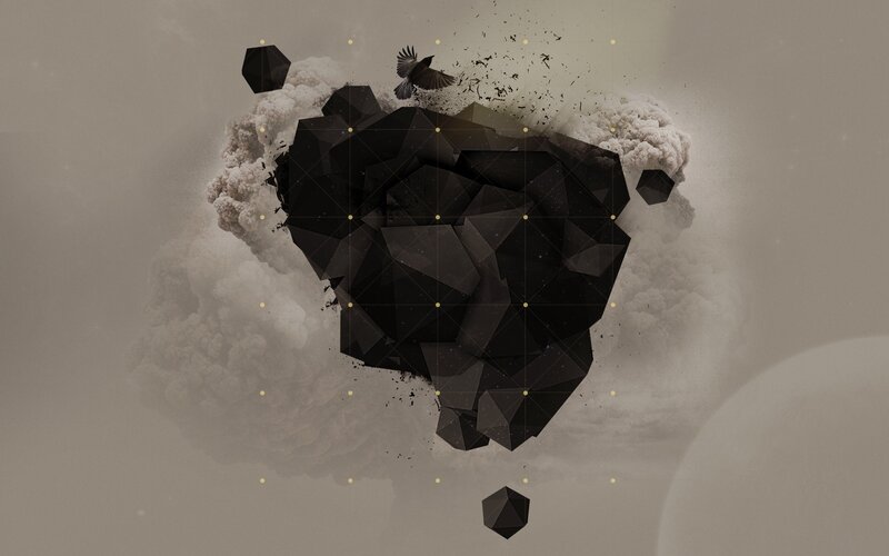 Geometric explosion with bird