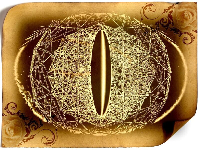 geometric eye with roses