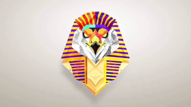 Geometric Falcon Head